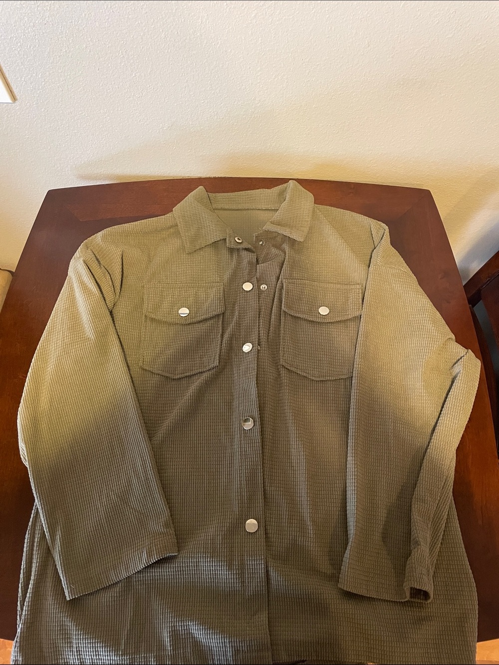 Olive Green Corduroy Shacket